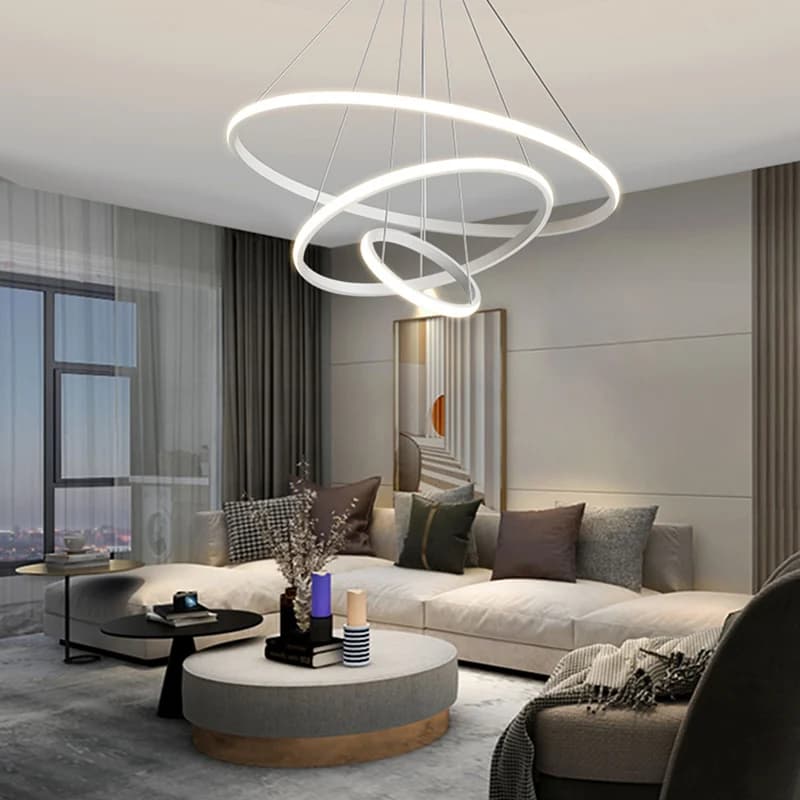 Lampadari a soffitto a LED ad anello rotondo per soggiorno, sala da pranzo, scala, lampada a sospensione, decorazioni per la casa, apparecchi di illuminazione a sospensione