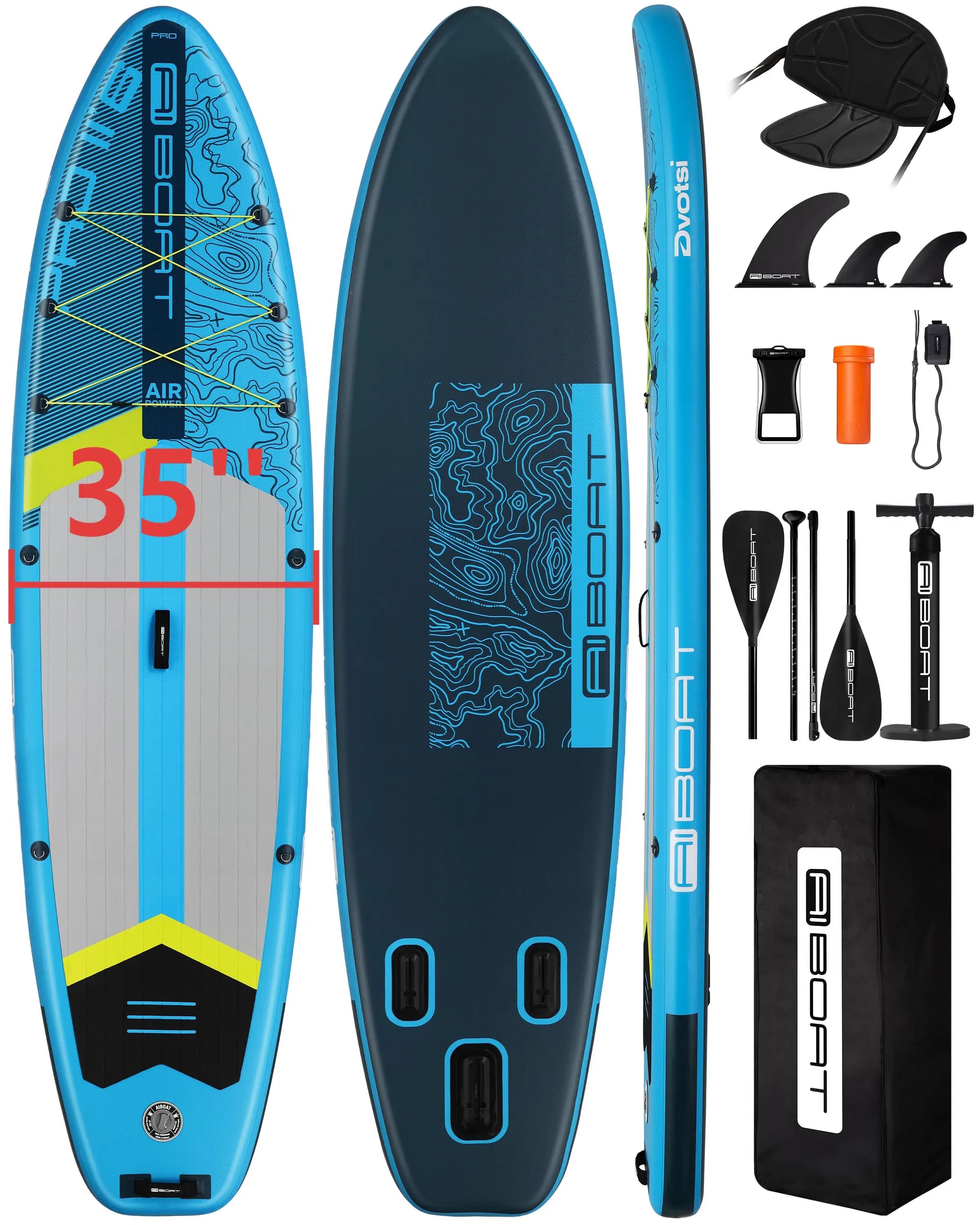 Kayak Gonfiabile per Pesca, Tavola SUP, Paddleboard da Surf 11'6"*35"*6" con Pompa e Pagaia
