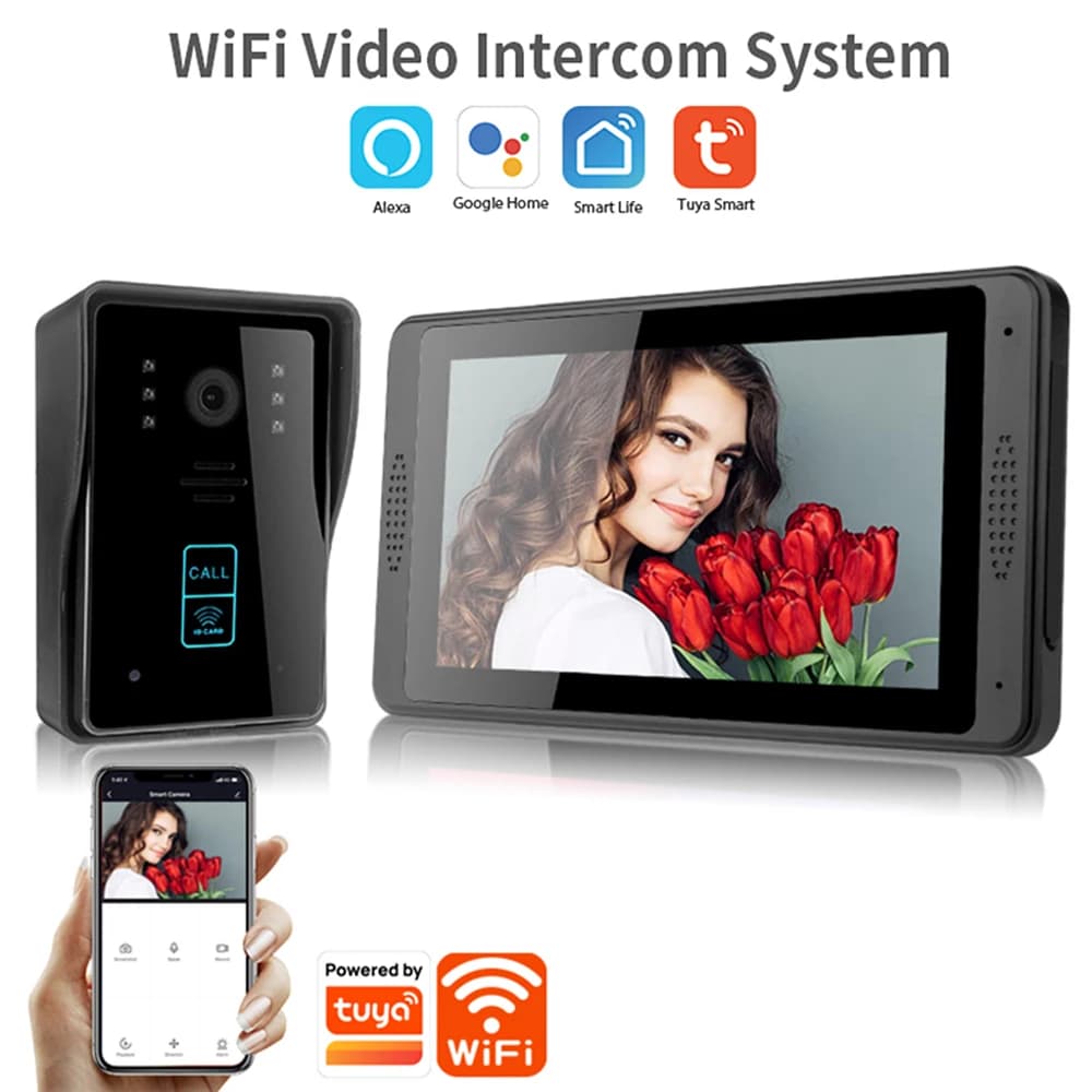 Campanello videocitofono Smart WiFi campanello con videocamera videocitofono supporto schermo LCD da 7 pollici sblocco remoto APP TUYA