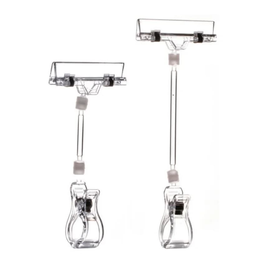 20 Pezzi Clip Espositori in Plastica POP per Cartellini, Etichette Prezzi, Carte Pubblicitarie con Rivestimento Interno in Gomma