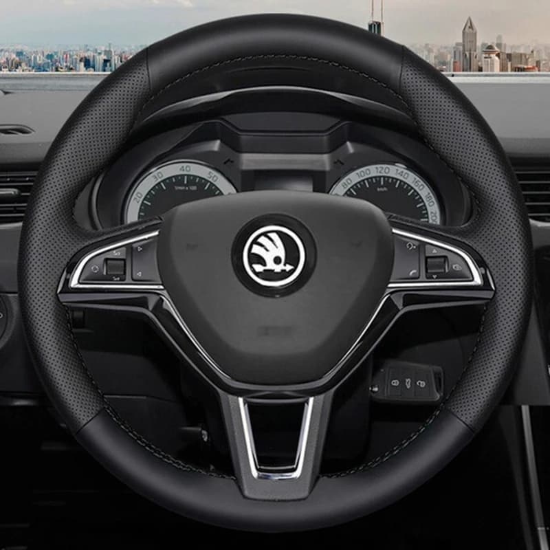 Copertura treccia volante per auto personalizzata 100% adatta per Skoda Octavia 2017 Fabia 2016 2017 Rapid Spaceback 2016 Superb (3 raggi)
