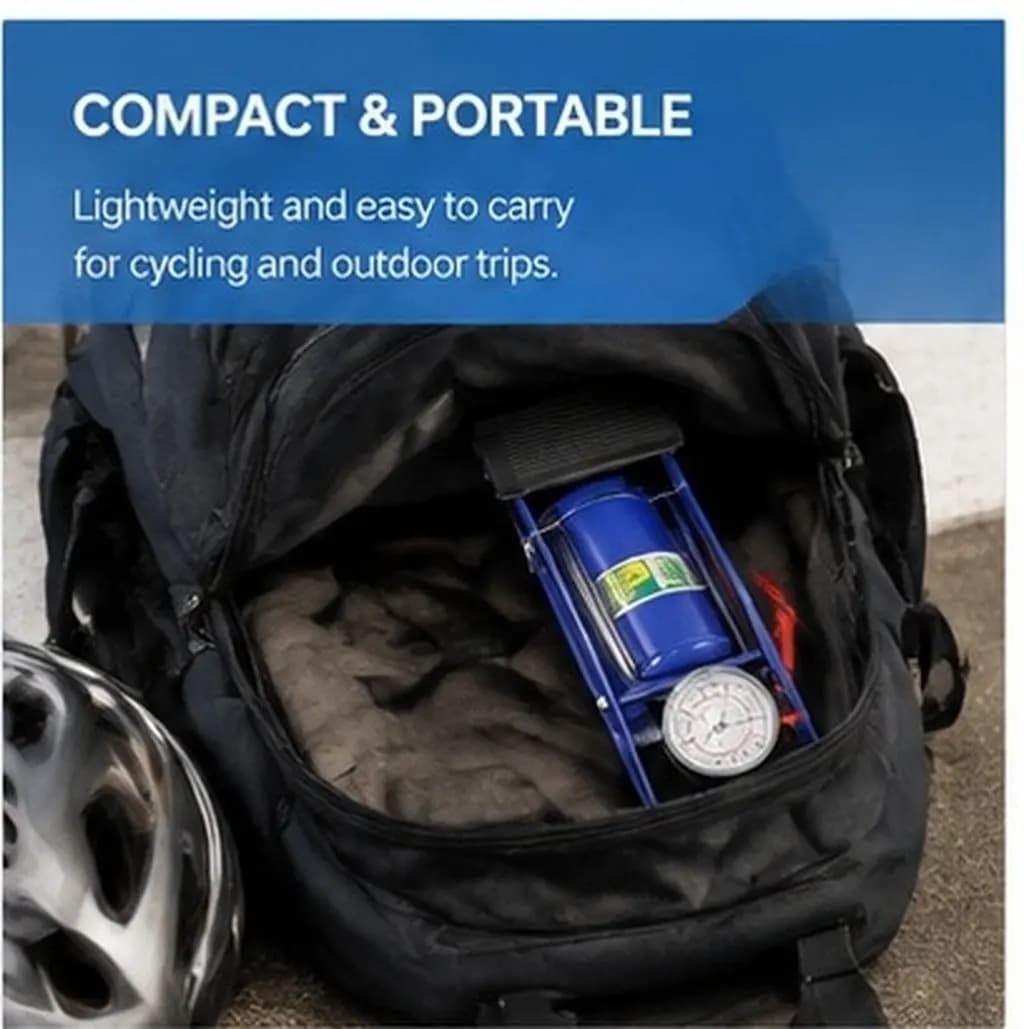 1Pcs Heavy Duty Pedal High Pressure Pump Portable Lightweight Pump for Bikes Multi-Purpose Rust-Proof