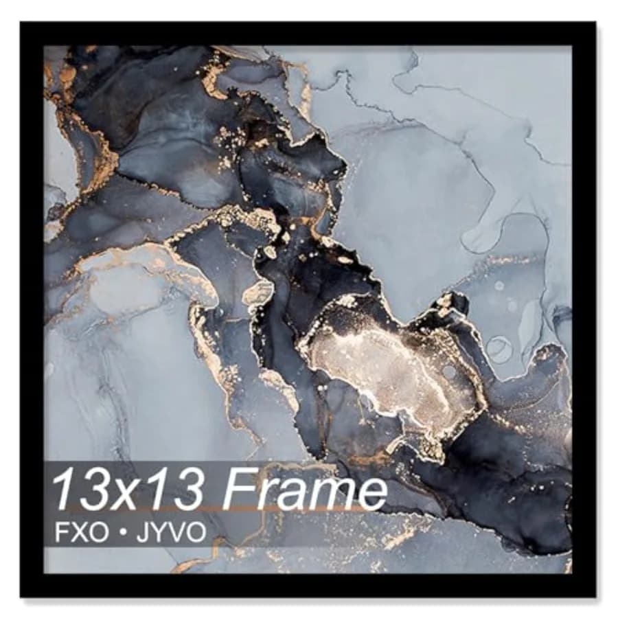 Cornice 13x13, Cornice Nera per Foto o Poster Quadrati 13x13, Cornice Leggera e Altamente Trasparente 13x13