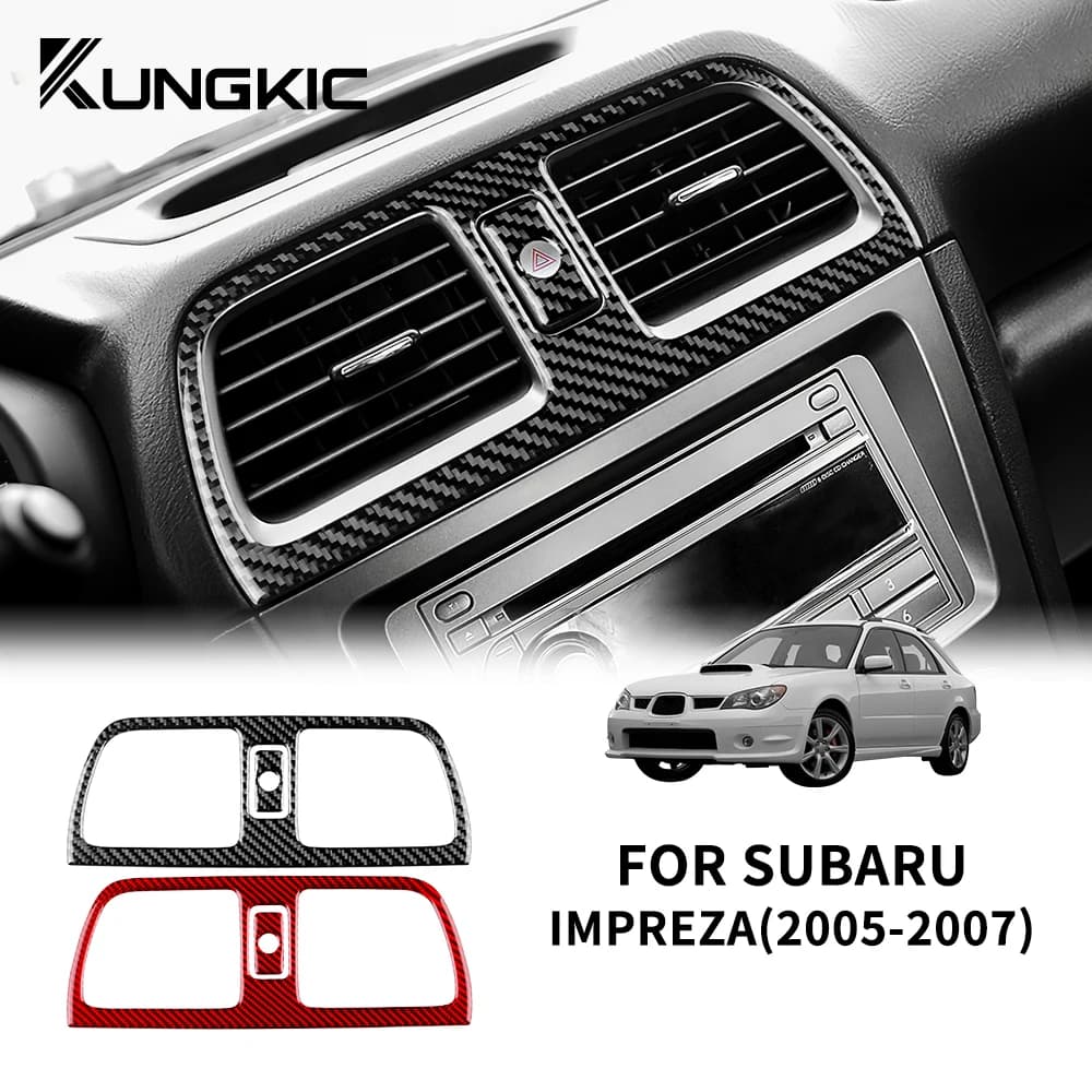 Uscita Vent Telaio CD per Subaru Impreza 2005 2006 2007 Vera Fibra di Carbonio Morbida Stikcer Accessori Interni