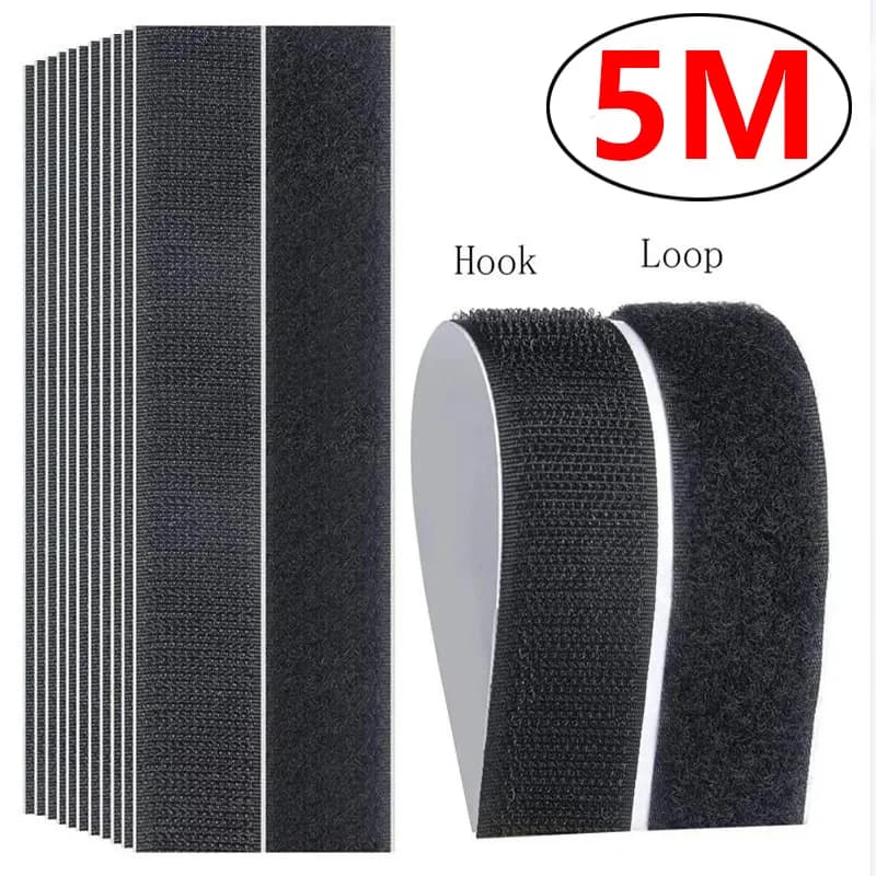 1Set/2pcs 1m/3m/5meters Strong Self-adhesive Fastener Tape Hook and Loop Back Nylon Sticker Adhesive Tape