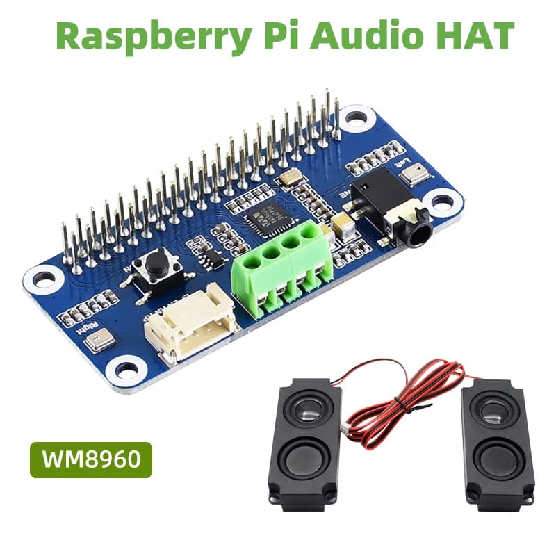 Raspberry Pi hi-fi audio card WM8960 Audio HAT encoding Stereo decoding reproduces speakers per recording unit for Pi 5 4B 3B + 3B Zero 2 W
