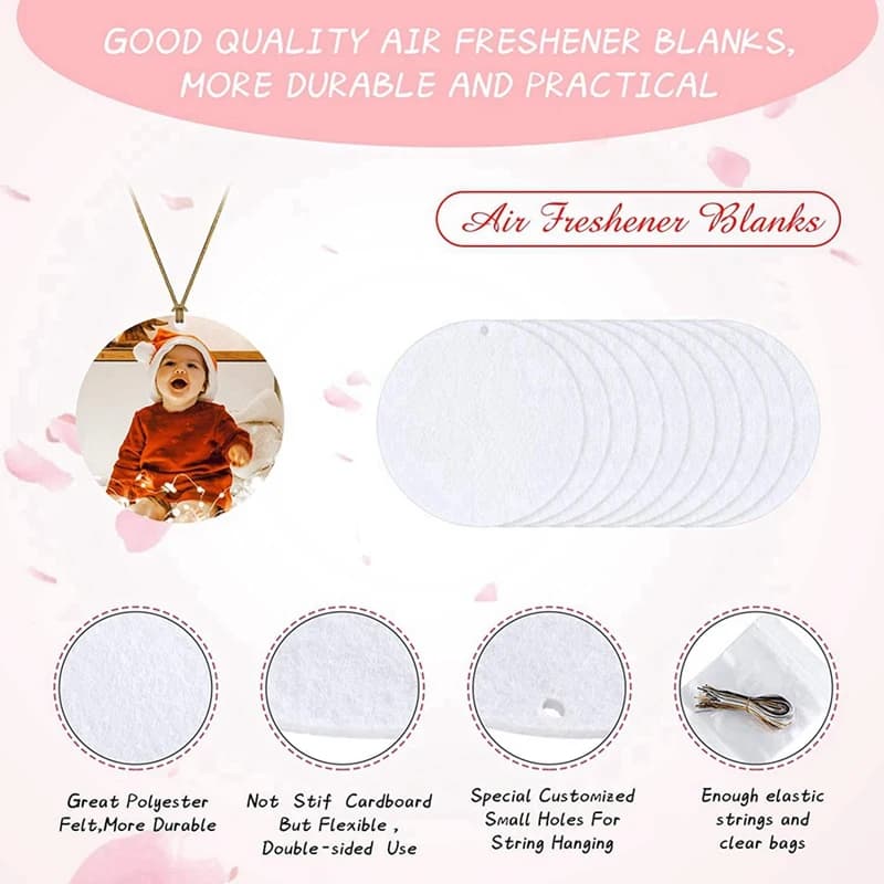 100 Pieces Sublimation Deodorant for rough environments Deodorant for DIY environments Scented White Auto Pressed Heat Felt DIY -Rotondo- ABVK