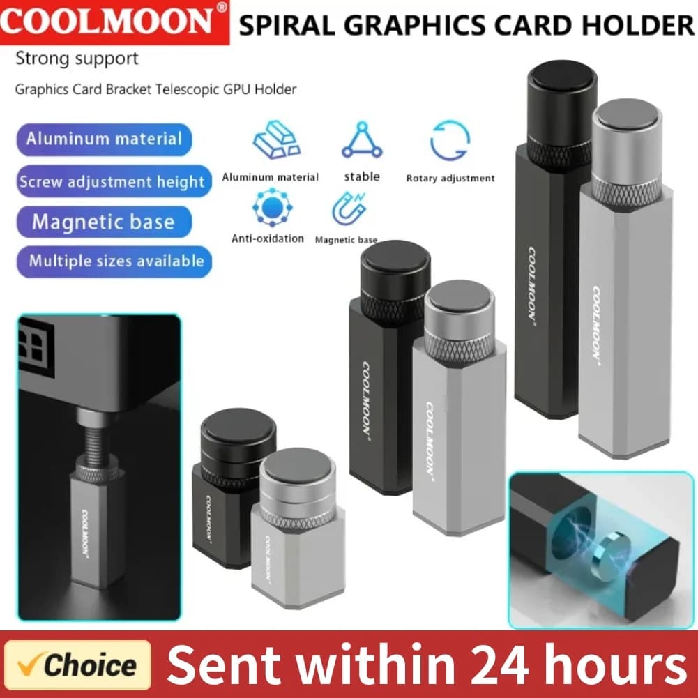 COOLMOON 50-120mm supporto per scheda grafica supporto per scheda Video staffa verticale supporto per scheda GPU in lega di alluminio supporto per PC Desktop