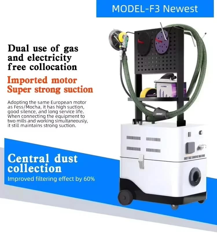 Levigatrice Orbitale Elettrica F3 per Auto, Levigatrice Orbitale Industriale con Aspiratore per Vernice Auto