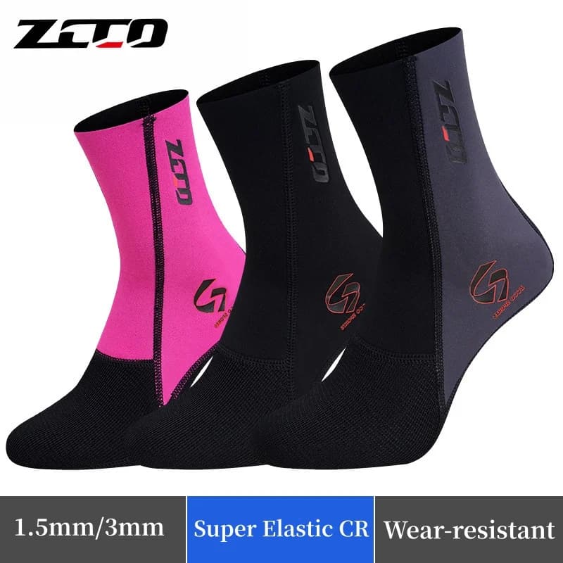 Premium Dive Socks in Neoprene from 1.5mm and 3mm, Thermal and Anti-slip for Diver, Snorkeling, Surf and Kayaking