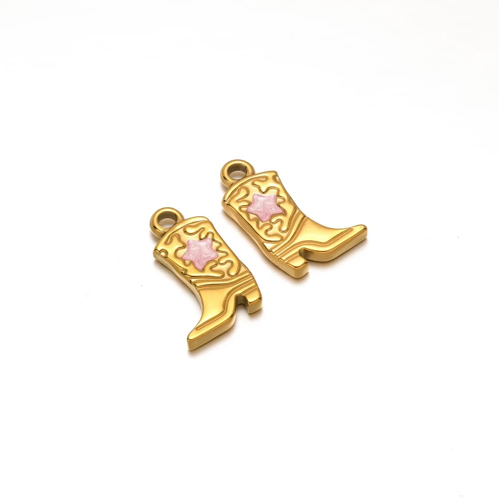 5 Pieces Stainless Steel Gold Martin Boot Shoes Pendants Pendants Earrings for Fashionable Jewelry DIY Creation Necklaces Bracelets Decoration