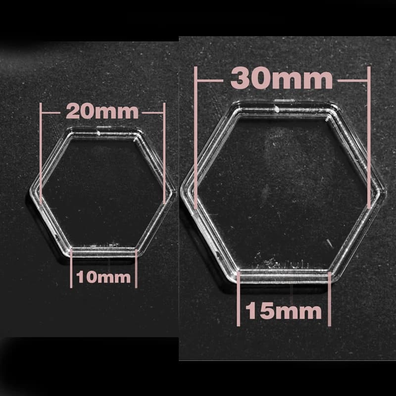 Custodia per contenitori protettivi in plastica acrilica trasparente esagonale da 8 pezzi per scatole porta giochi da tavolo per la raccolta di fiches