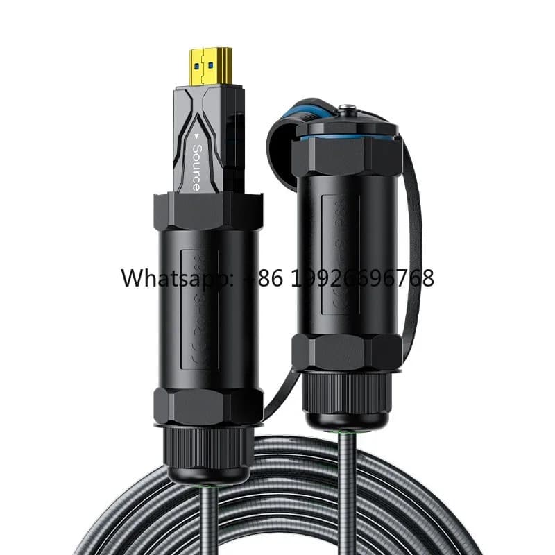 Cavo in Fibra Ottica HDMI 2.1 da 50m con Guscio Impermeabile, 8K 60Hz 4K 120Hz, Rinforzato in Acciaio