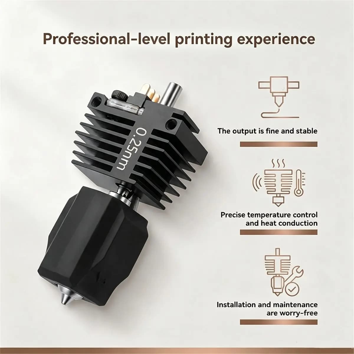 Hotend Kit for Creator 5/5 Pro,Quick Swap Integrated Metal Nozzle for C5/5 Pro 3D Printer 0.25mm