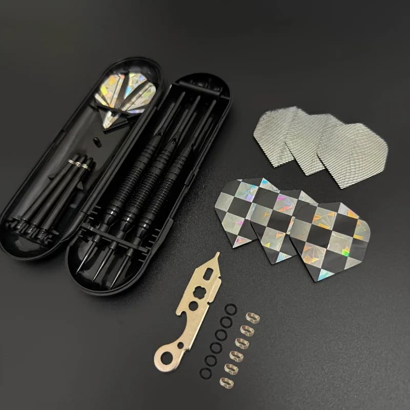 Hard-tipped dart set with 3 darts, 20g metal steel-tipped darts, grooved anti-slip dart, aluminum dart shaft