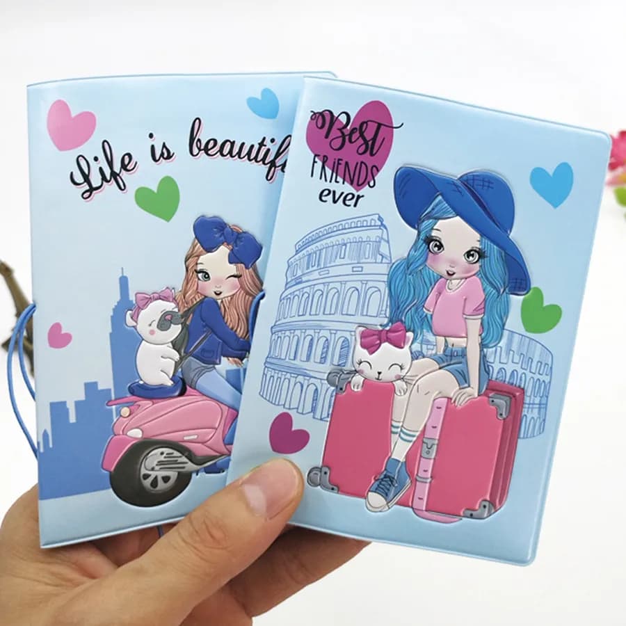 1 pezzo creativo 3D custodia per passaporto borsa a portafoglio ragazze donne ID indirizzo porta carte accessori da viaggio portatili