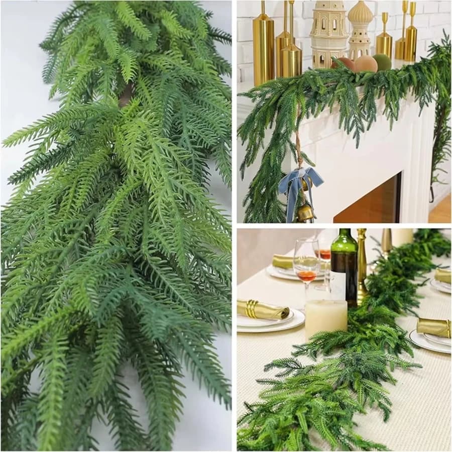 Artificial plants in rattan Green Screws New Year Christmas Trees Garland House House Wall Ornament Outdoor courtyard Holiday decorations Pine