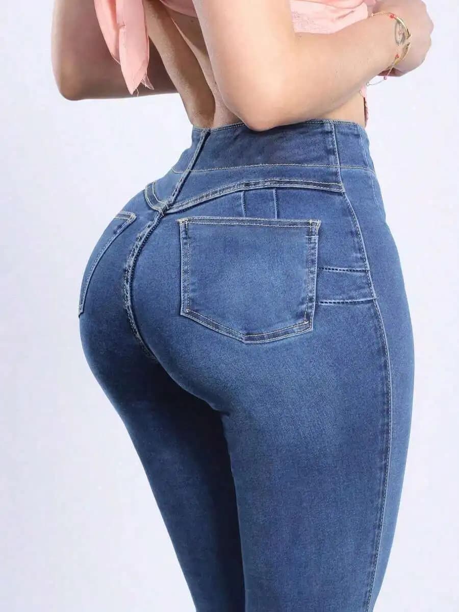 High Waist Skinny Jeans For Women, Stretch Denim Pencil Pants, Casual Daily Night Out