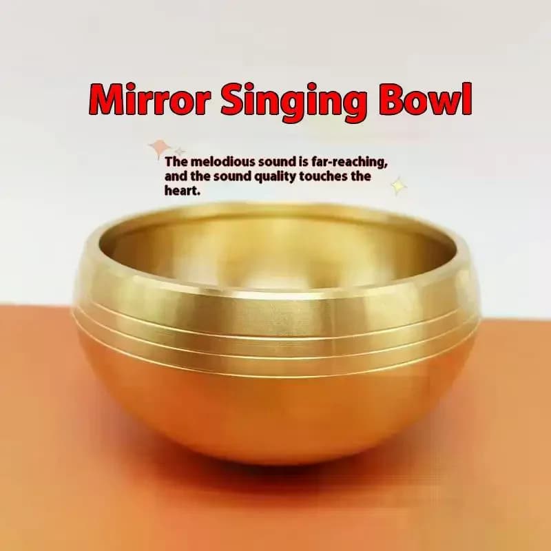 Brass Singing Bowl Sanskrit Yoga Meditation For Sound Handmade Healing Stress Relief Buddha Mindfulness Instrument