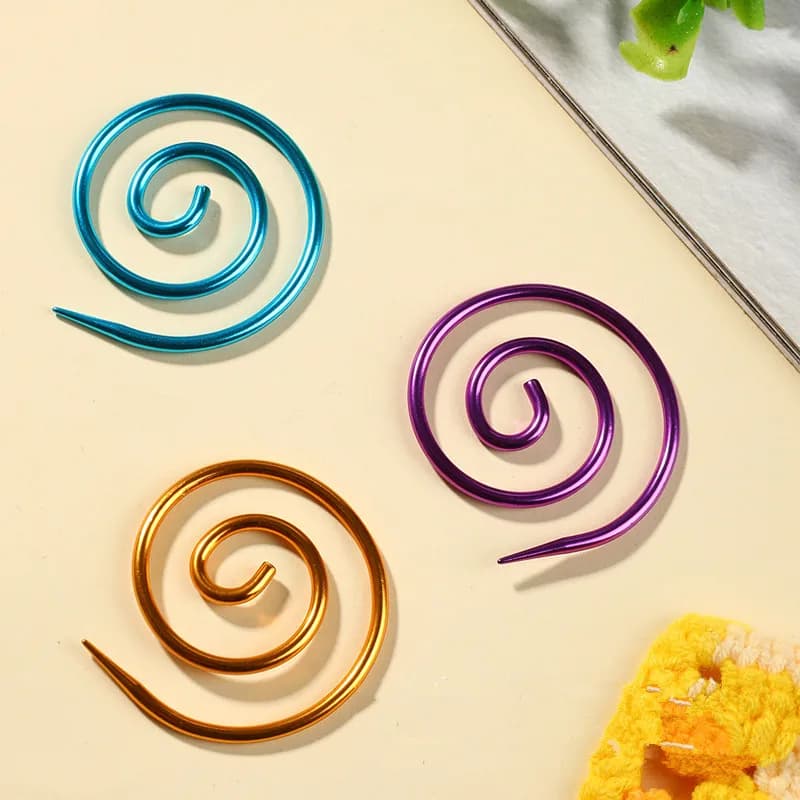 Cavo a spirale Ago da maglia Ago da cucito circolare in acciaio inossidabile Aghi da maglia Supporti per punti Strumenti per maglieria fatti a mano
