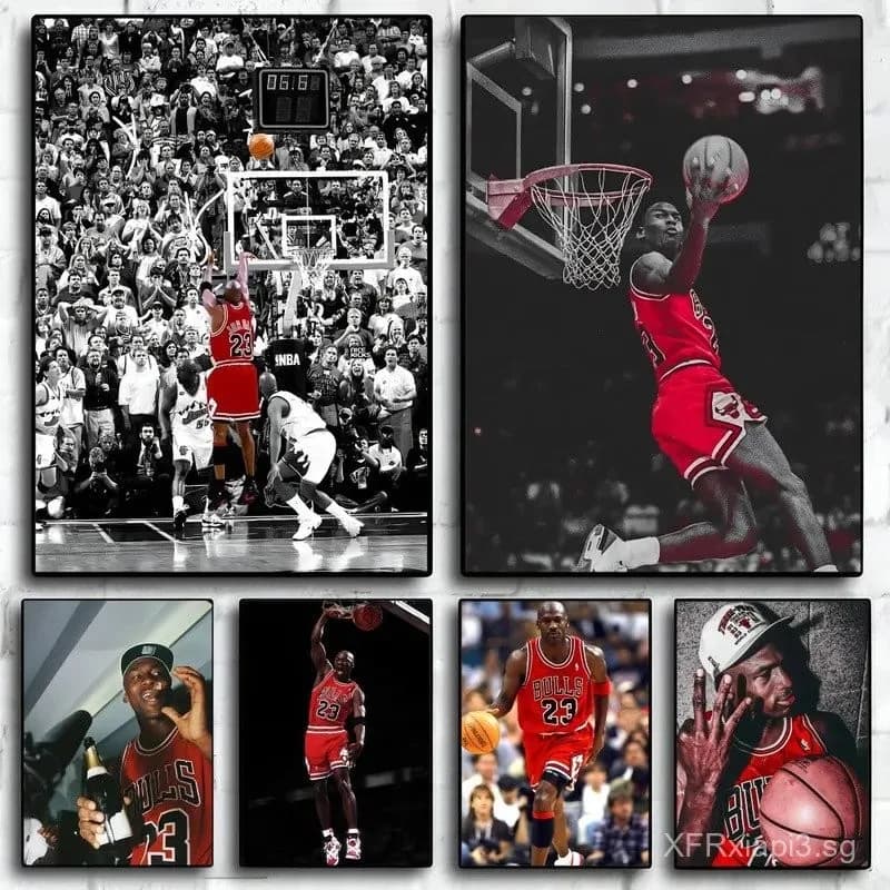 pc Michael Jordan Poster Art per Cafe Bar Room Wall Decor Senza cornice Pittura su tela Regalo