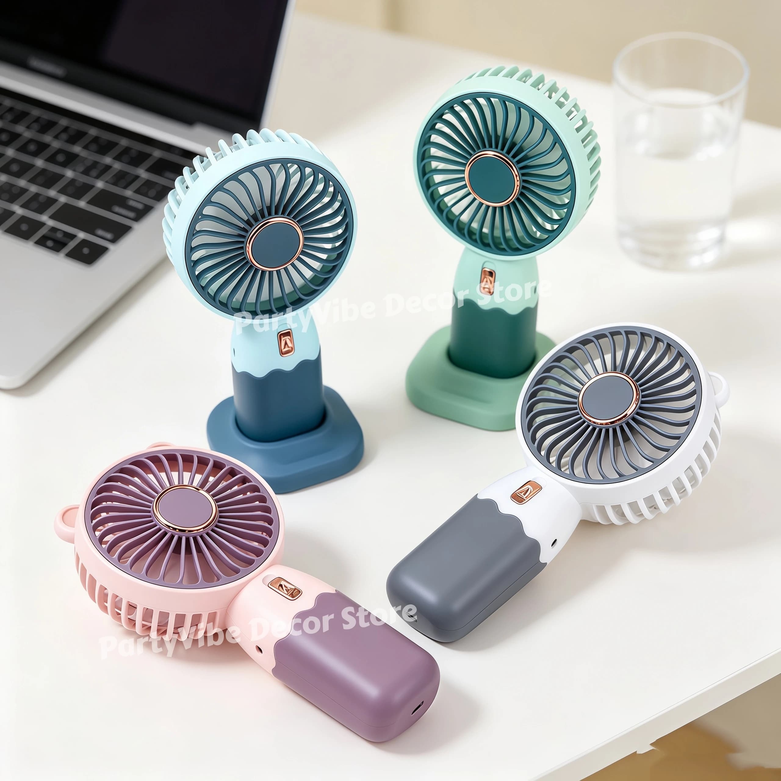 Outdoor Portable Handheld Fan 2In1 Mini Electric Fan With Mobile Phone Stand Usb Rechargeable Cooling Desk Fan Summer Gifts