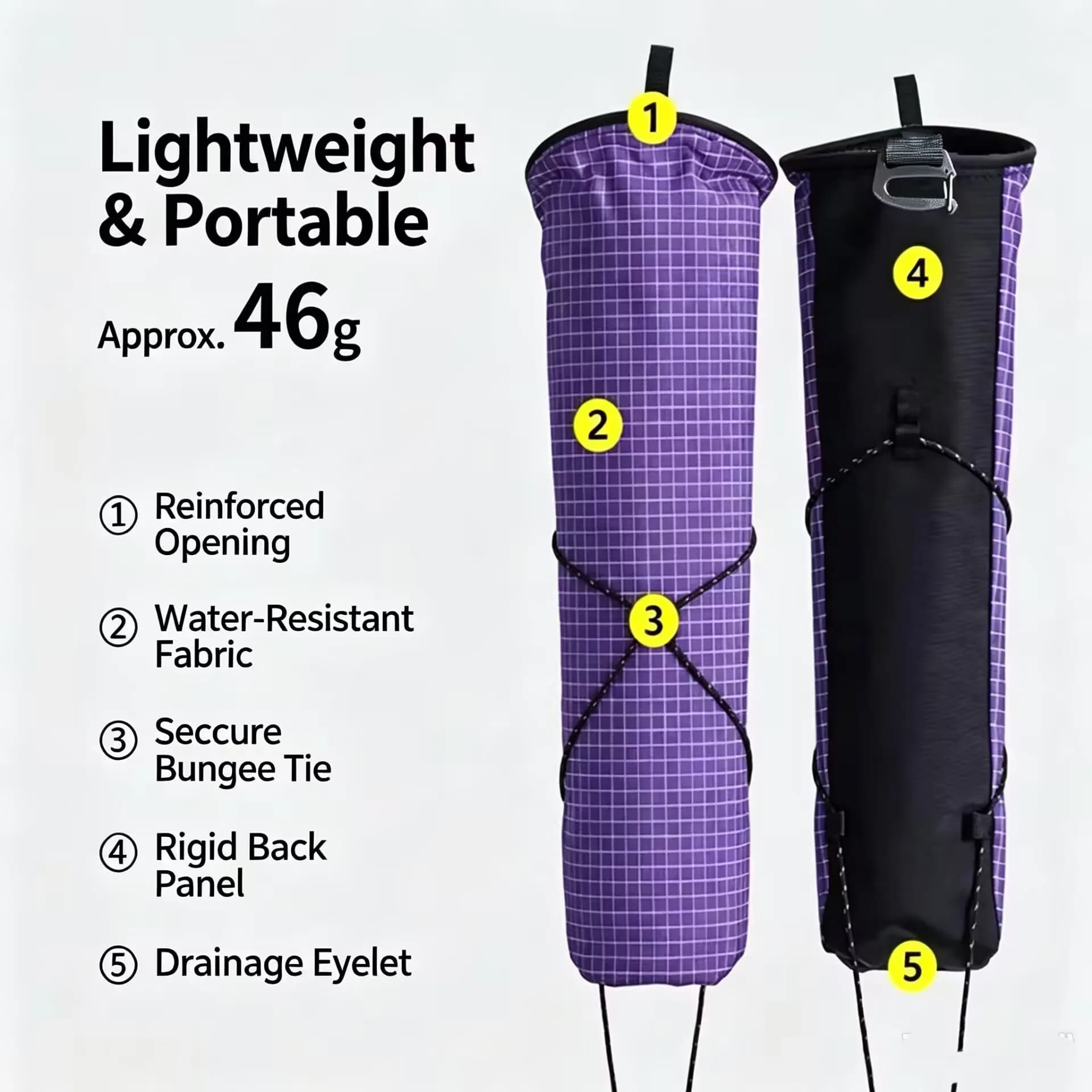 Lightweight Waterproof Trekking Pole Holder Bag For Running Vest Backpack Hiking Trail Marathon Climbing Accessory