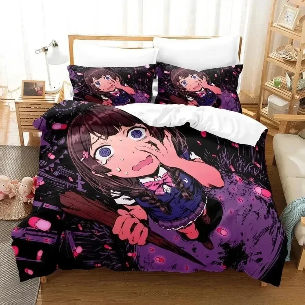 Nuovo set di biancheria da letto virtuale Youtuber Tsukino Mito Cartoon Anime set da tre pezzi Set copripiumino per camera da letto per bambini adulti 3D Kawaii Girls
