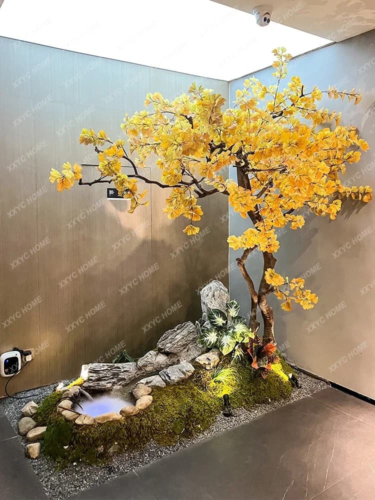 Artificial green plant Faux trees Show window decoration Landscape for interior and exterior Simple landscape Floor Large ornaments