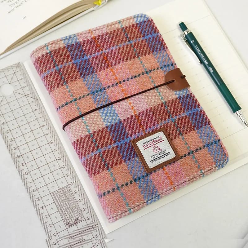 Harris Tweed Unique A6 Traveler's Notebook Agenda portatile a fogli mobili in stile vintage