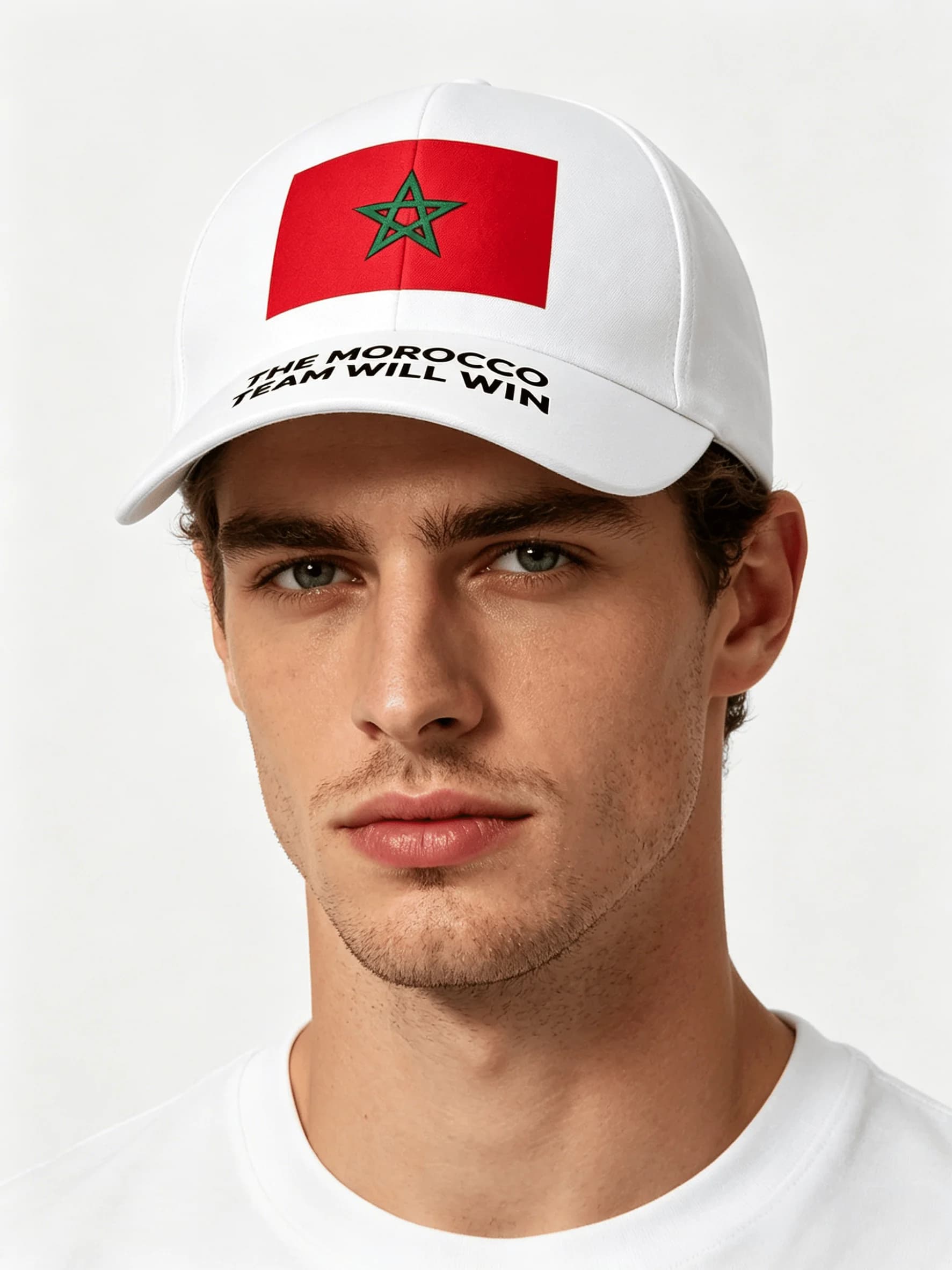 Morocco National Symbol Flag Printed Baseball Cap Football Fan Outdoor Event Adjustable Trucker Fashion Head Accessory