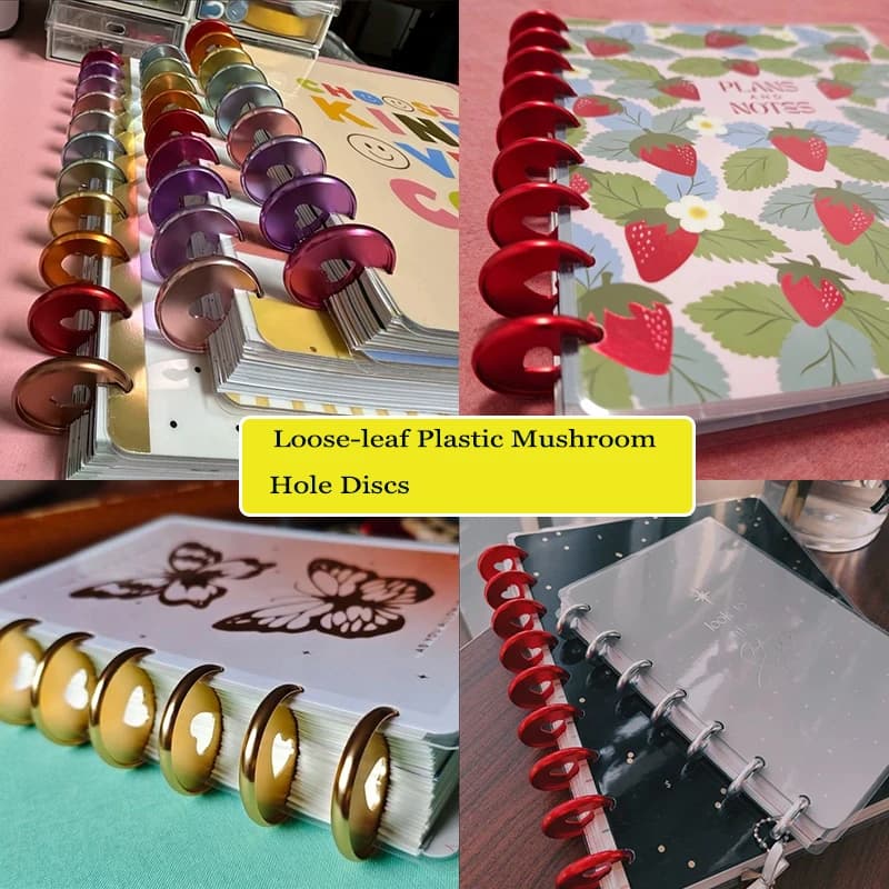 80 Pz 35mm Raccoglitore Notebook Anelli Disco di Plastica 35mm Dischi di Rilegatura Colorati Cuore Fungo Foro Planner Regali di Cancelleria Forniture