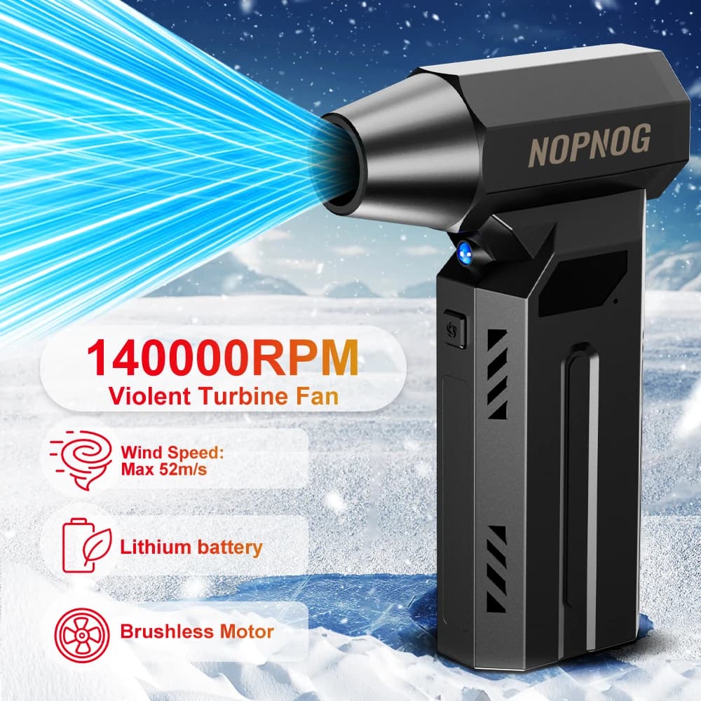 Air compressor for car wash, snow blower, vacuum cleaner, turbo-ventilator, jet fan 13000 RPM, wireless air blower, inflator