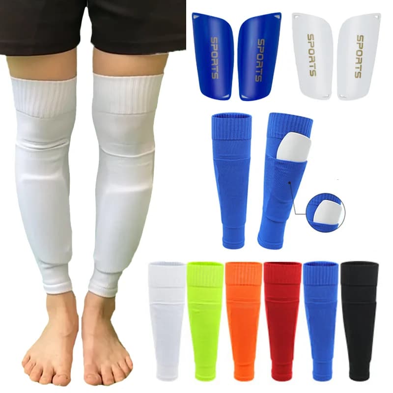 1 paio di coprigambe sportive per adulti e bambini, calzini al polpaccio, calzini a compressione traspiranti, calzini senza piedi, protezioni per le gambe