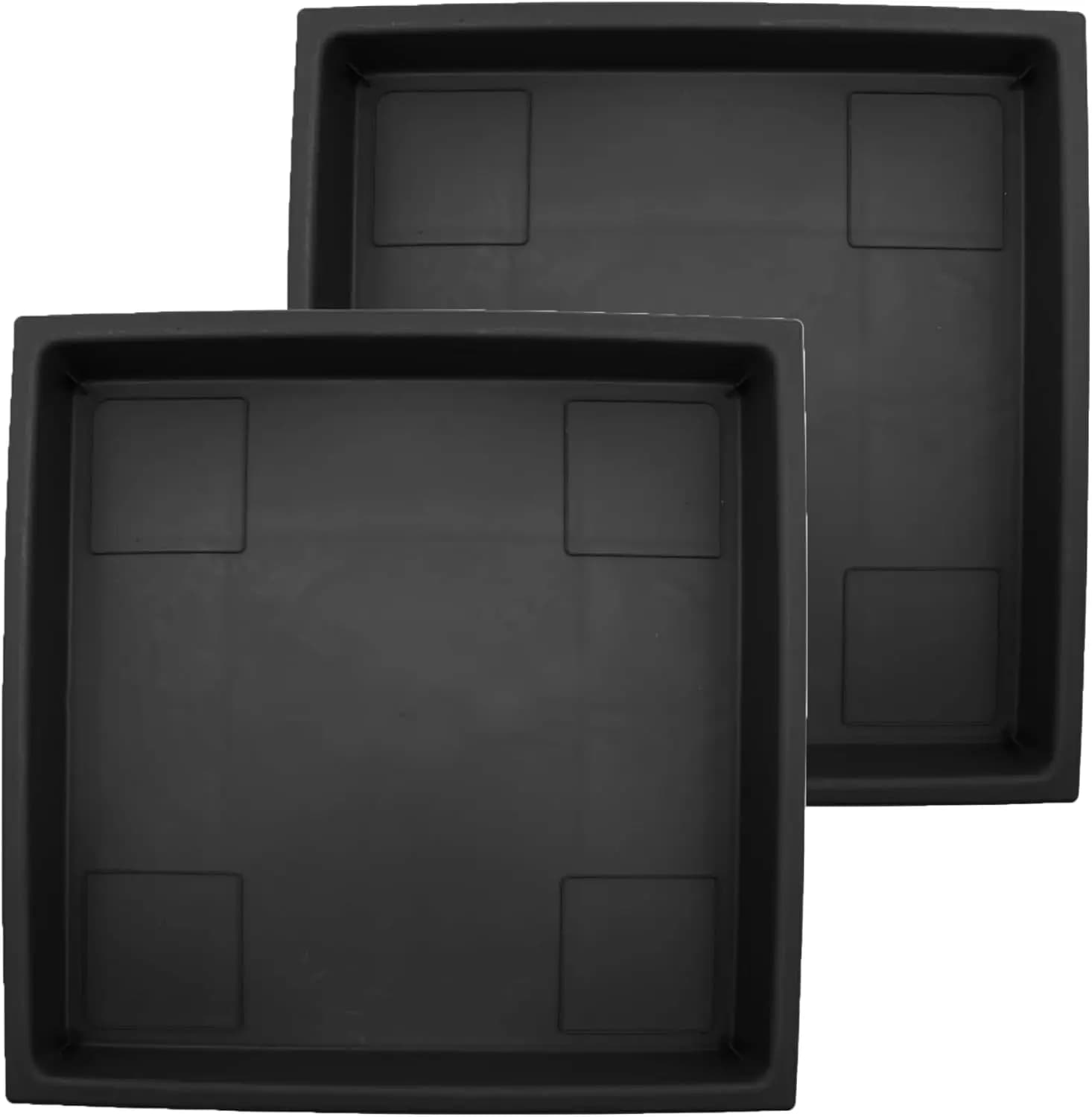 11 Inch Square, Lightweight and UV Resistant, Plastic for Interior and Exterior, 2 Pack for Garden Decoration, Black