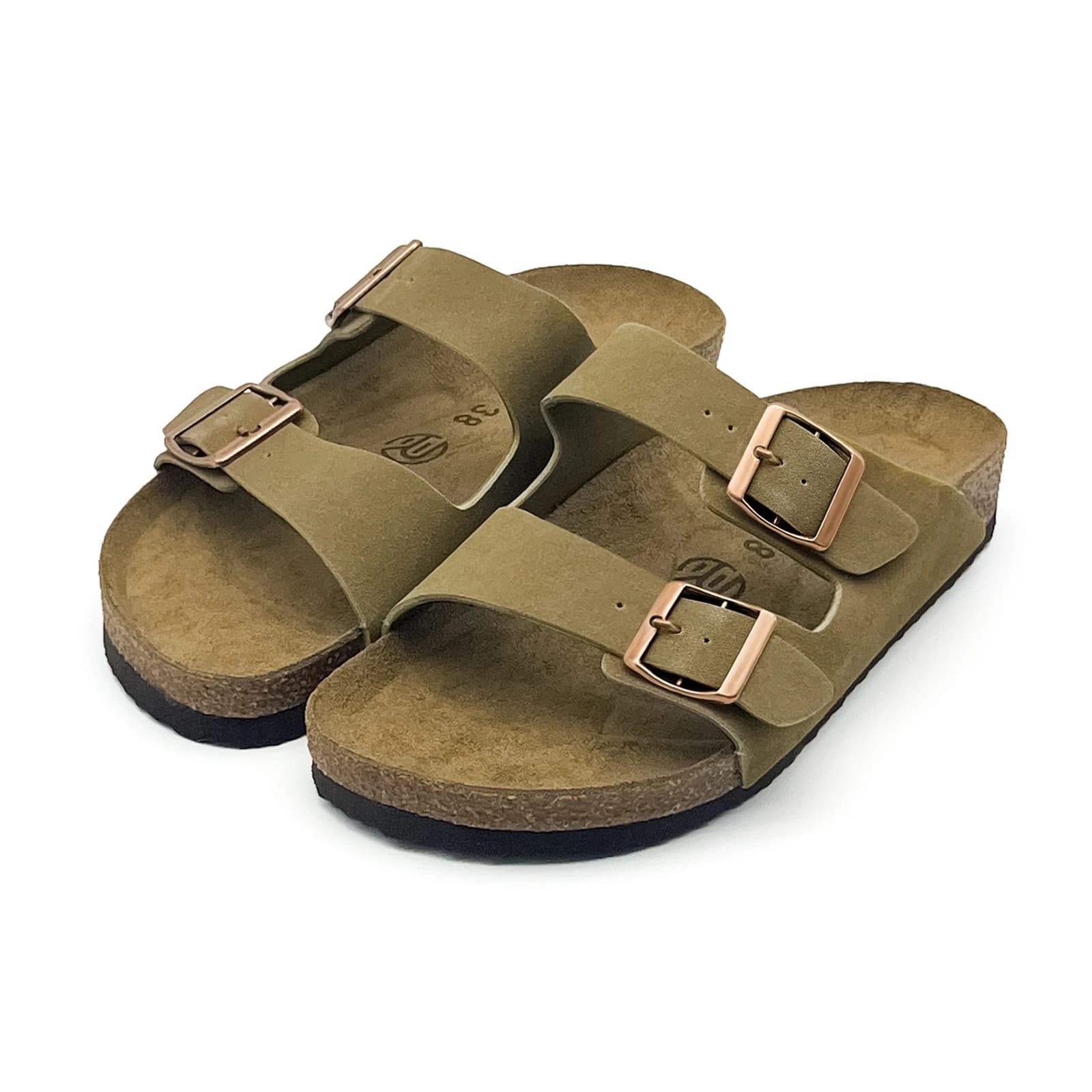 Sandali Unisex con Suola in Sughero, Supporto per Arco Plantare in Memory Foam, Doppia Fibbia Regolabile, Sandali Estivi da Spiaggia Slip-on per Uomo e Donna