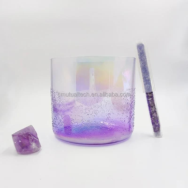 Q're Hot Sale Customized Sound Healing Quantum Therapy Alchemy clear Quartz Crystal Singing Bowl for Meditation Yoga