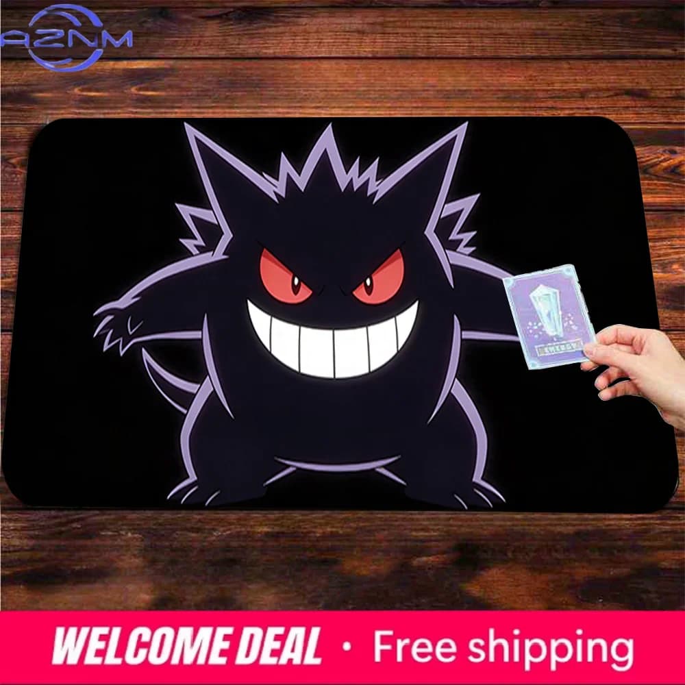 Tappetino da gioco TCG Gengar su sfondo nero con base in gomma antiscivolo