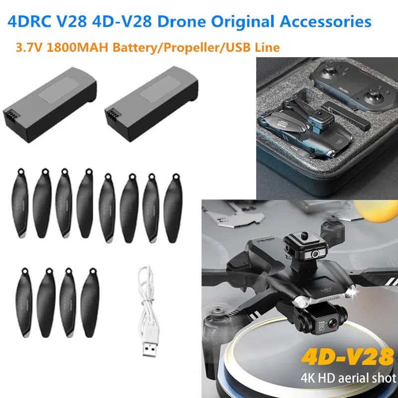 Batteria Originale per Drone RC 4DRC V28 4D-V28, Ricambi, Batteria per Aeroplano Telecomandato V28, Elica, Accessori Originali V28