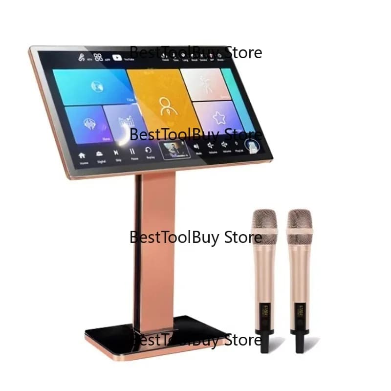 Macchina Karaoke 4-in-1 da 21,5 Pollici per Feste in Casa, Set Karaoke con Selezione Intelligente dei Brani