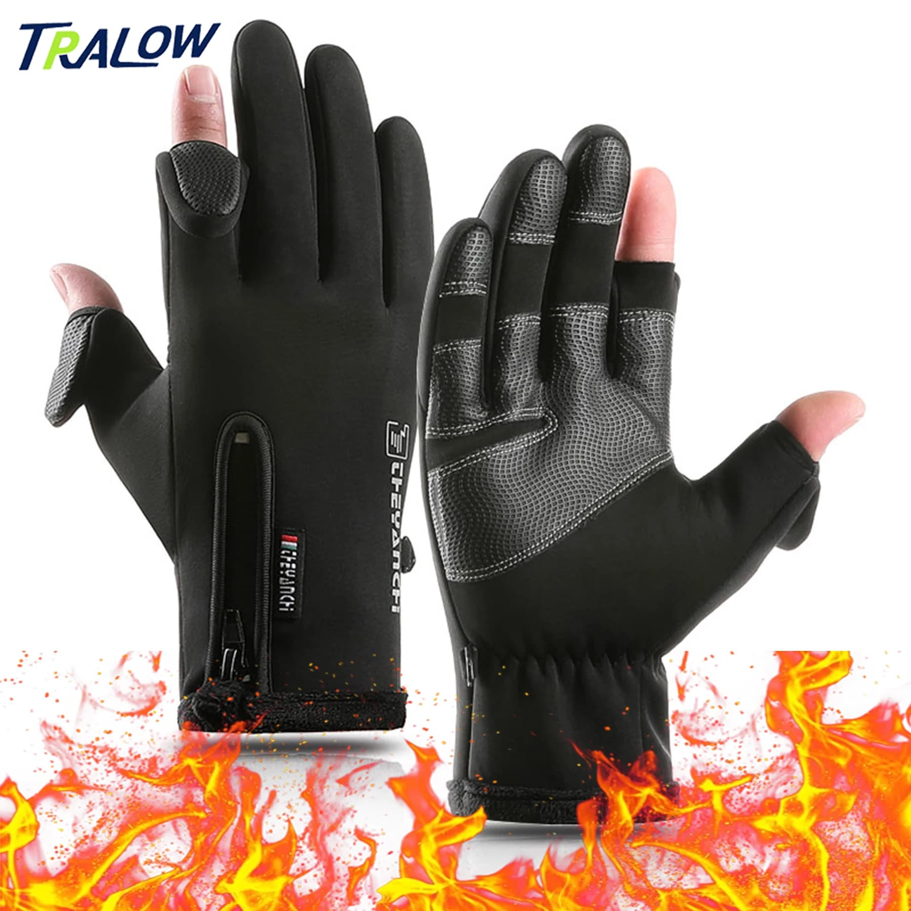 TRALOW Guanti invernali caldi per uomo donna Touchscreen Guanti da neve termici antiscivolo impermeabili per ciclismo Escursionismo Sci Lavoro