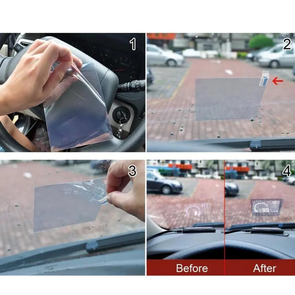 Pellicola Antiriflesso per Proiettore HUD Auto, Protezione Schermo in PET Statico per Parabrezza Veicoli