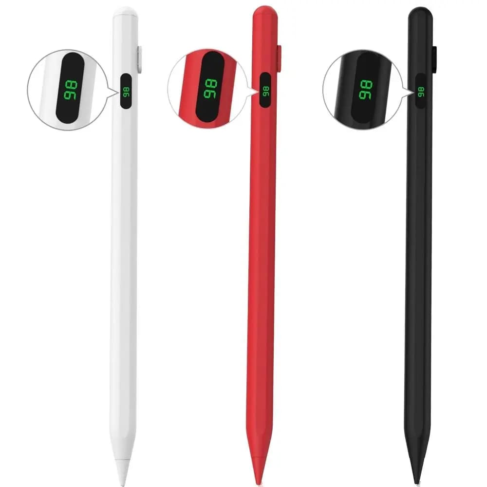 con display di alimentazione, penna stilo universale ricaricabile, sensibile, per tablet, penna touch screen, per disegnare e scrivere per Android/iOS