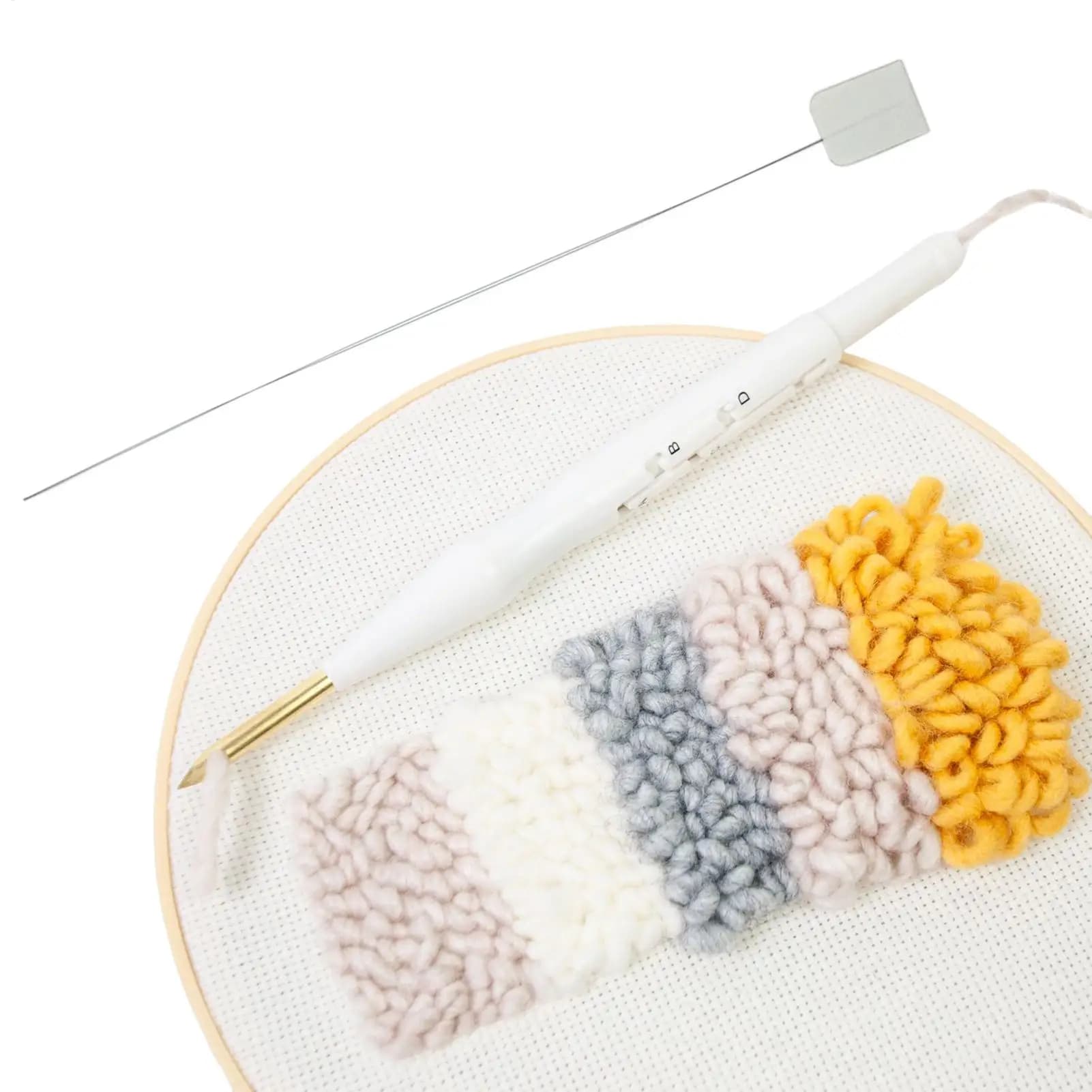 Punch Needle Pen Hand Sewing Stitching Accessories Adjustable Embroidery Punch Needle Tool for Adults Beginners Art Crafts