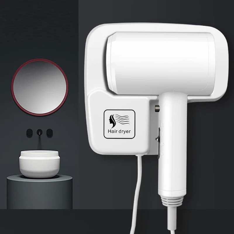 Asciugacapelli da Parete per Hotel, Asciugacapelli Professionale per Bagno a Temperatura Costante con Base di Supporto, Senza Foratura, 220V
