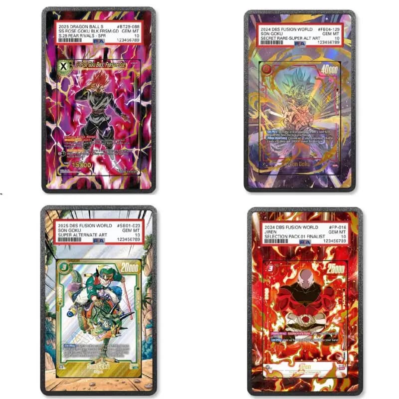 Custodia Protettiva in Acrilico Anime per Son Goku, Jiren, Gogeta - Espositore per Carte da Gioco e Art Card Fai-da-te - Decorazione da Scrivania, Regalo