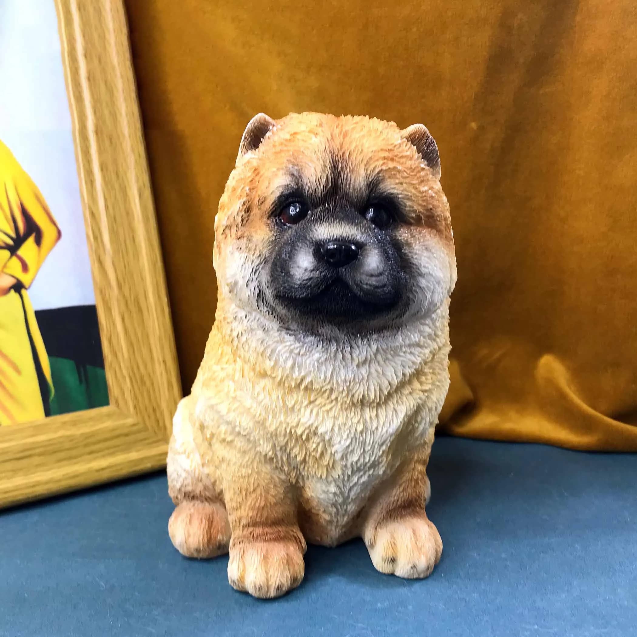 Concrete Dog Silicone Mold DIY Epoxy Resin Animal Model Molds Chow Design Home Ornament Crafts Car Decoration Casting Mould