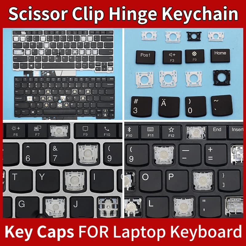 Copritasti di ricambio Cerniera a clip a forbice per LENOVO E480 E485 E490 E495 L380 L390 L480 T480S L490 T490 T495 T14 Portachiavi tastiera