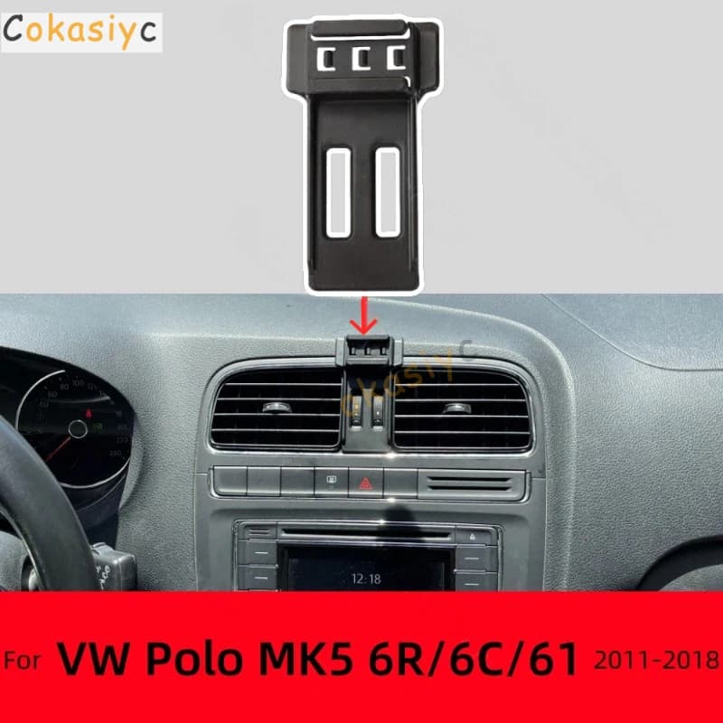 Supporto per Telefono Auto con Base Fissa Speciale e Ricarica Wireless per Volkswagen VW Polo MK5 6R 6C 61 2011-2018 2013, Accessori Auto
