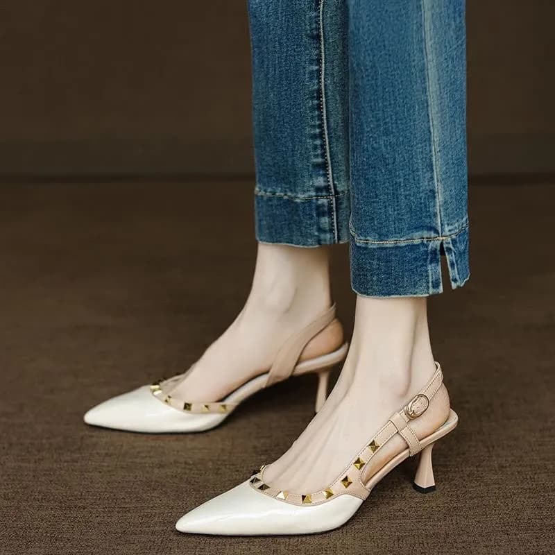 Sandali con tacco alto Rivet Influencer, scarpe eleganti con tacco sottile, nuovo stile versatile 2026, comodi per un uso prolungato